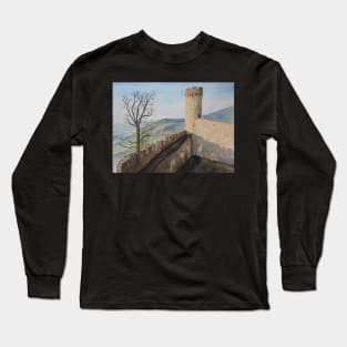 German Castle Watercolor Painting Long Sleeve T-Shirt